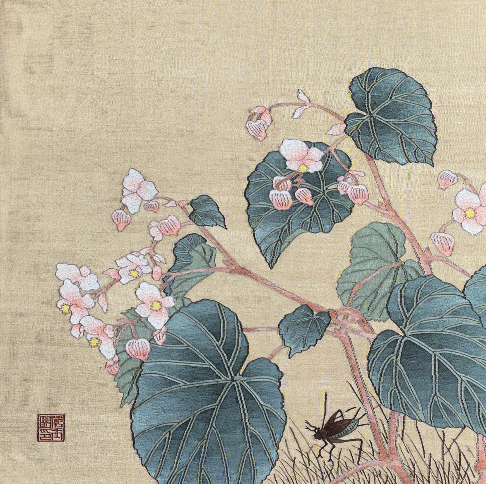 秋海棠蟋蟀图